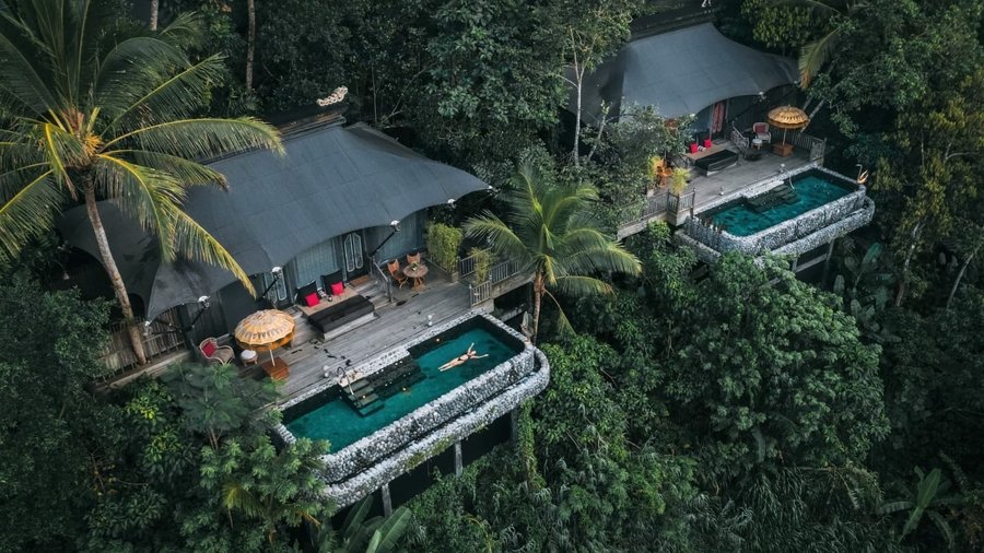 Capella Ubud. A tented camp in the Ubud jungle inspired by European settlers of the 1800s. Bill Bensley built it around the trees, not through them.