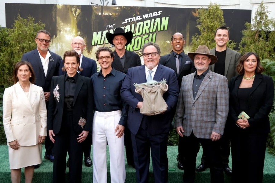 Mandalorian Grogu cast crew celebrate world premiere Hollywood 2026 Star Wars