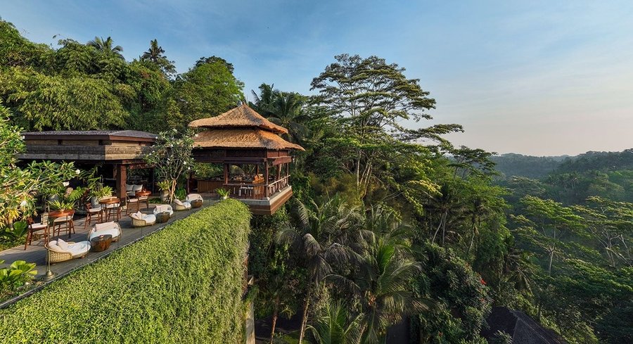 A Mandapa villa above the Ayung River. Beach and water versus river, jungle, and depth.