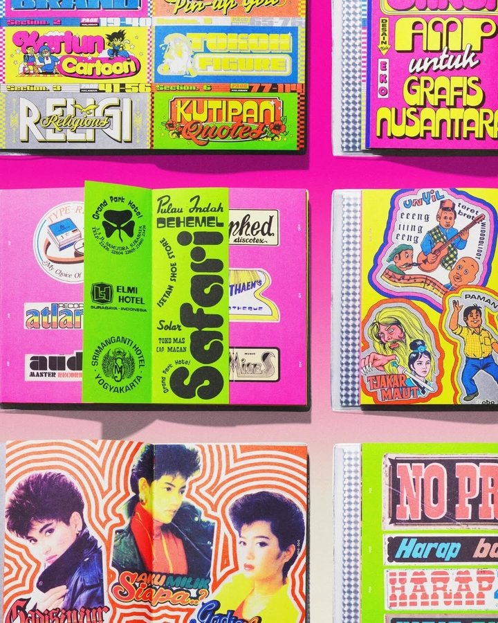 Grafis Nusantara vintage Indonesian sticker label archive 1970s 1990s vernacular typography candy colors Indonesian graphic culture TDC72 finalist