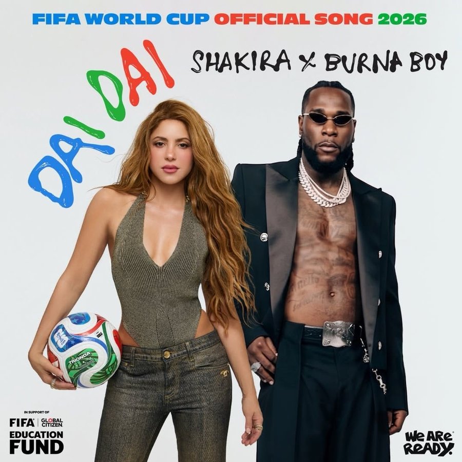  Shakira Dai Dai FIFA World Cup 2026 official song Burna Boy halftime show July 19