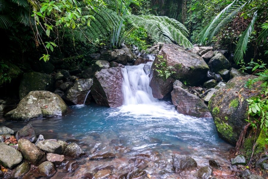 Waterfall near Wae Rebo Flores Indonesia jungle rainforest cascade Manggarai highlands hidden trail